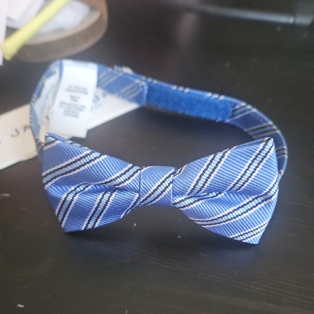 Blue Striped Bow‎ Tie